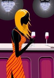 silhouette-of-lady-sitting-alone-in-a-party-with-drink-in-hand